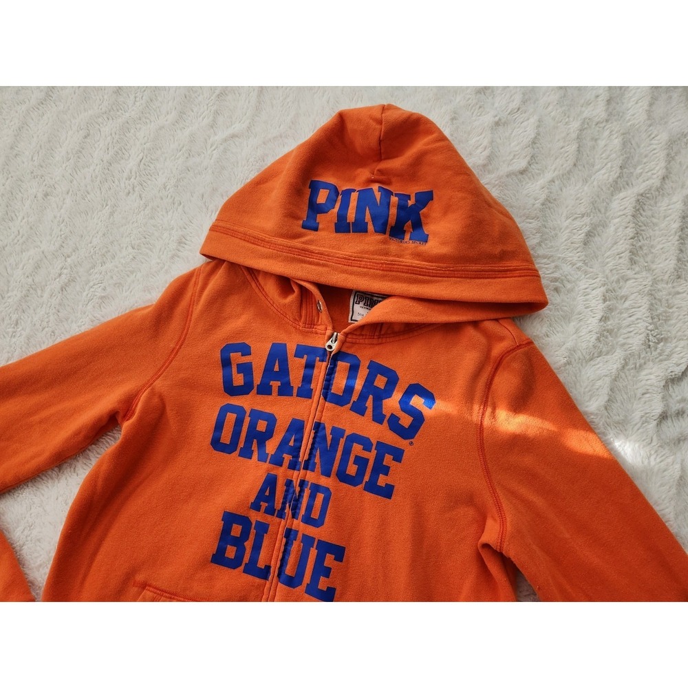 PINK Victoria's Secret Florida Gators Full Zip Hoodie Orange Blue Womens Medium - Picture 1 of 10